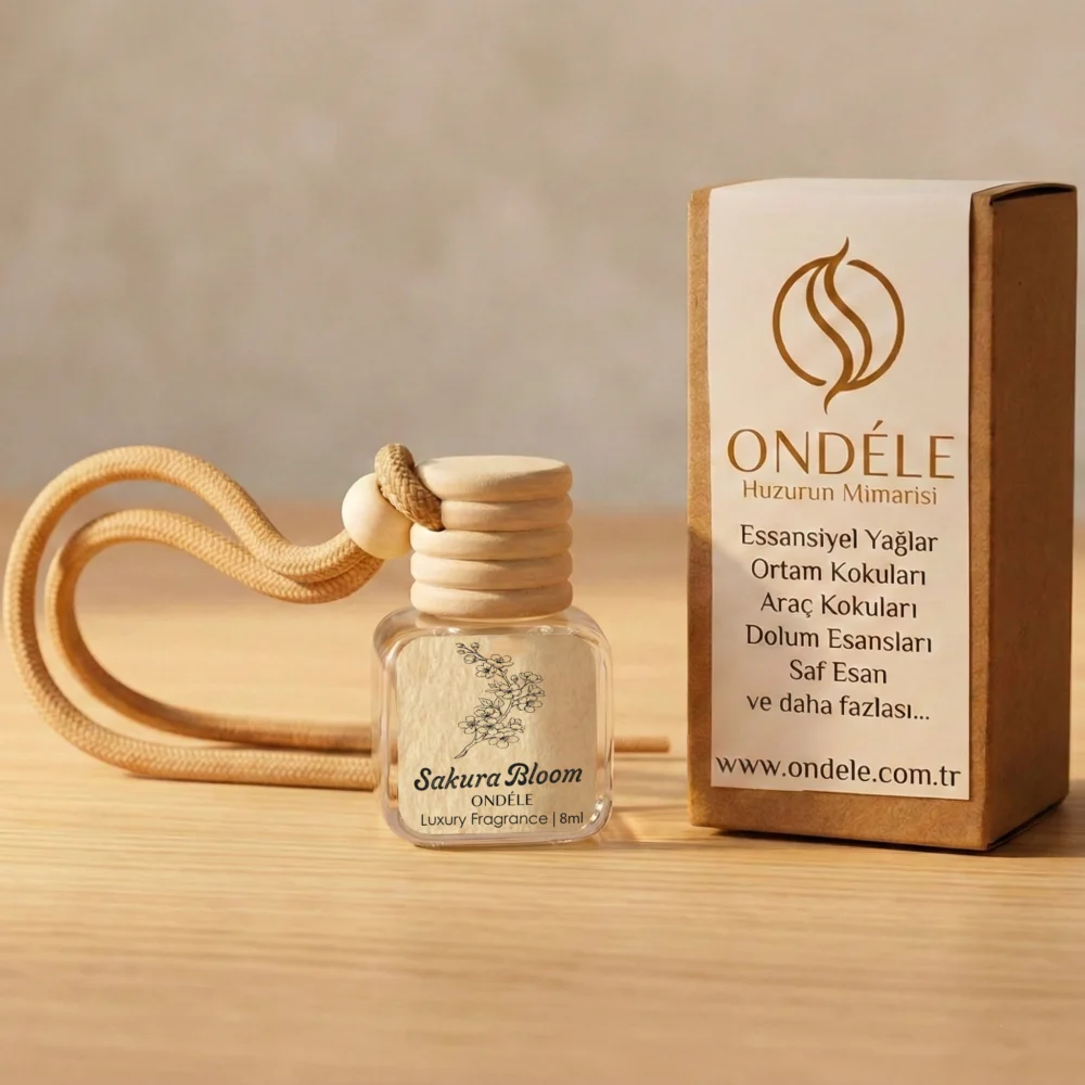 SAKURA ONDÉLE Sakura Bloom Aromaterapik Lüks Araç Kokusu (8ml) | Şiirsel Bahar Uyanışı ve Zarif Dinginlik - Görsel 1