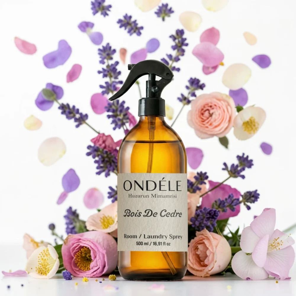 bois de cedre-Photoroom ONDÉLE Bois de Cèdre Oda ve Çamaşır Spreyi 500ml | Doğal Sedir Ağacı Esansiyel Yağı ve Saf Su | Odunsu ve Yatıştırıcı Ev Kokusu - Görsel 1