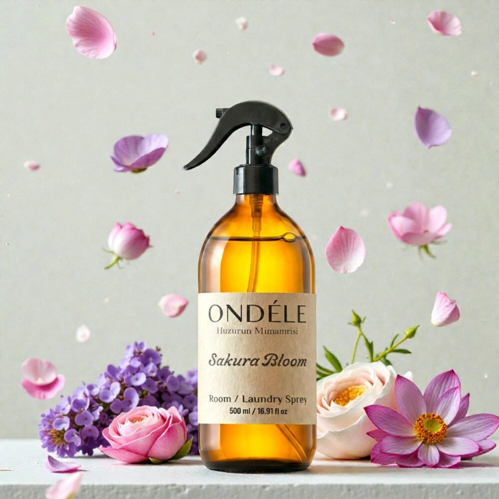 sakurabloom-Photoroom ONDÉLE Sakura Bloom Oda ve Çamaşır Spreyi 500ml | Doğal Esansiyel Yağ ve Saf Su | Zarif ve Hafif Japon Kirazı Çiçeği Kokusu - Görsel 1